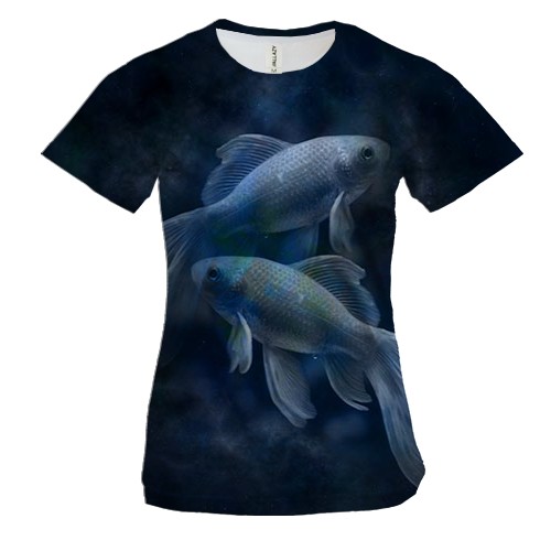 Женская 3D футболка со знаком зодиака - Рыбы