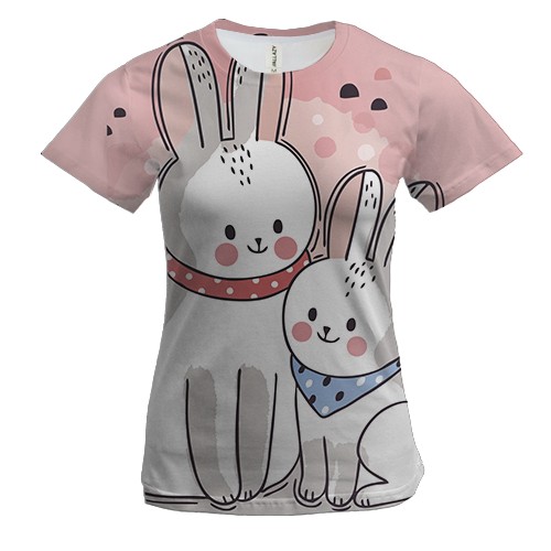 Жіноча 3D футболка з зайчиками