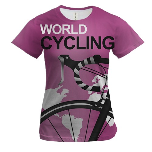 Женская 3D футболка с женским велосипедом