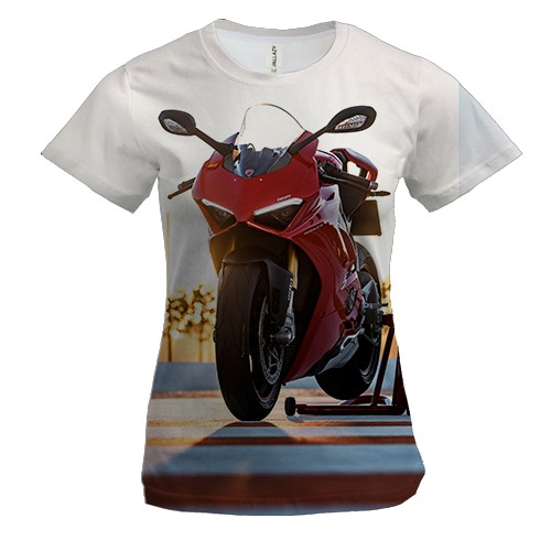 Женская 3D футболка Red motorcycle