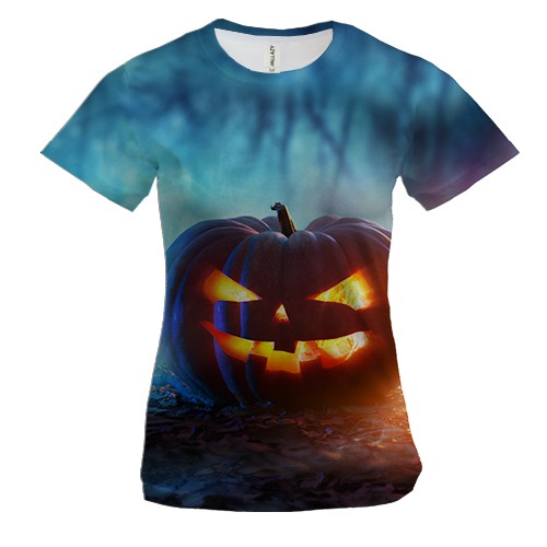 Женская 3D футболка Halloween pumpkin art 5