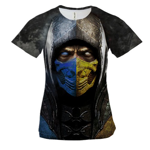Жіноча 3D футболка Mortal Kombat - Sub Zero VS Scorpion