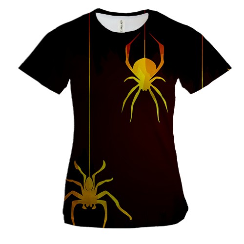 Женская 3D футболка Yellow Spiders