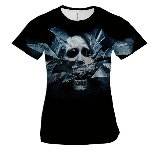 Женская 3D футболка с лицом и стеклом