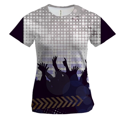 Женская 3D футболка Dicso party