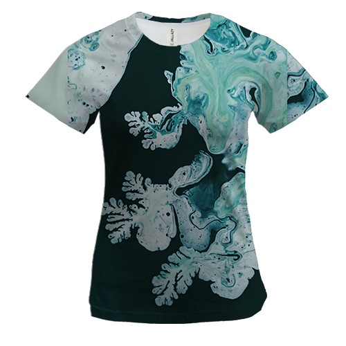 Жіноча 3D футболка Абстракція розводи фарби. 18