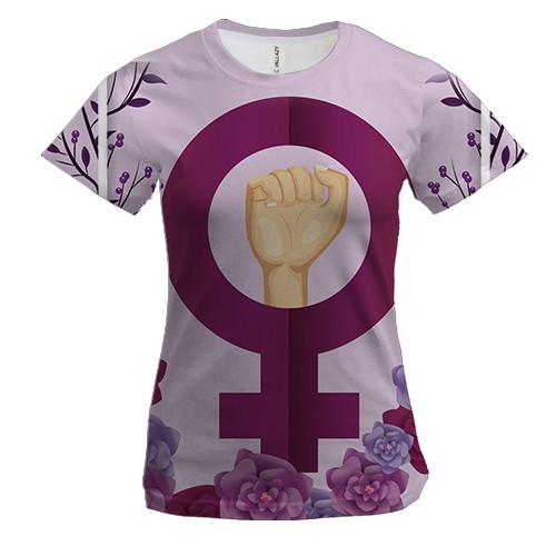 Женская 3D футболка со знаком феминизма
