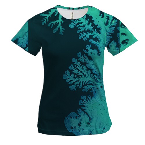 Женская 3D футболка Абстракция разводы краски. 19