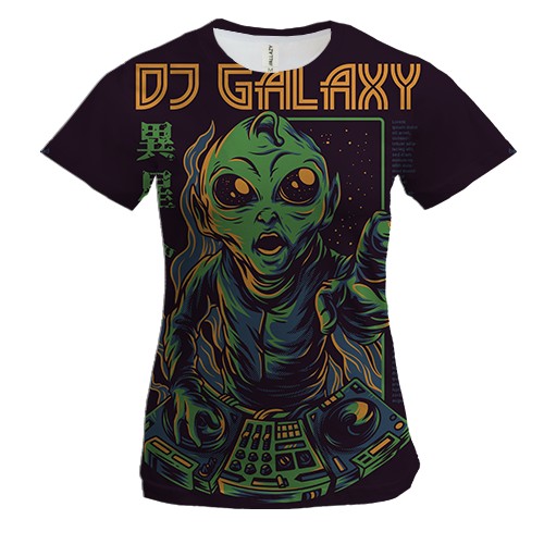Женская 3D футболка DJ GALAXY