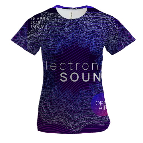 Жіноча 3D футболка Electronic sound
