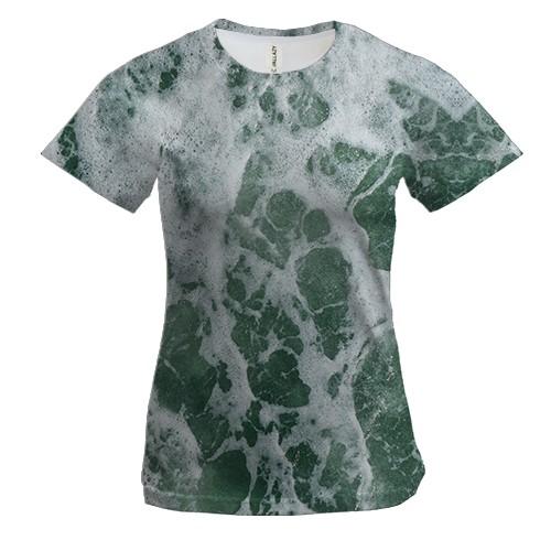 Женская 3D футболка с океанскими волнами