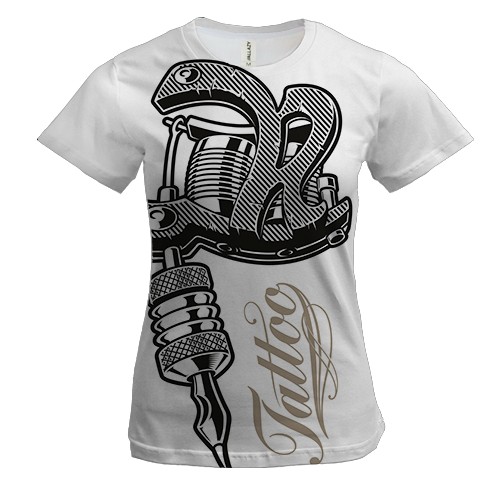 Жіноча 3D футболка Tattoo machine
