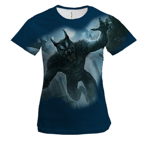 Жіноча 3D футболка з вовкодавом