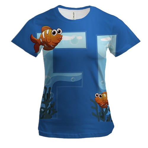 Женская 3D футболка Fish