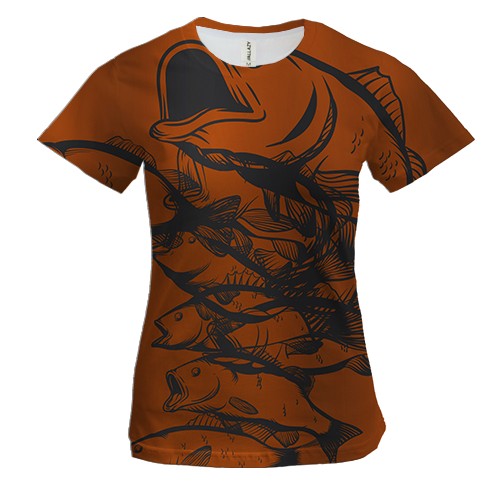 Жіноча 3D футболка з морскими рибами
