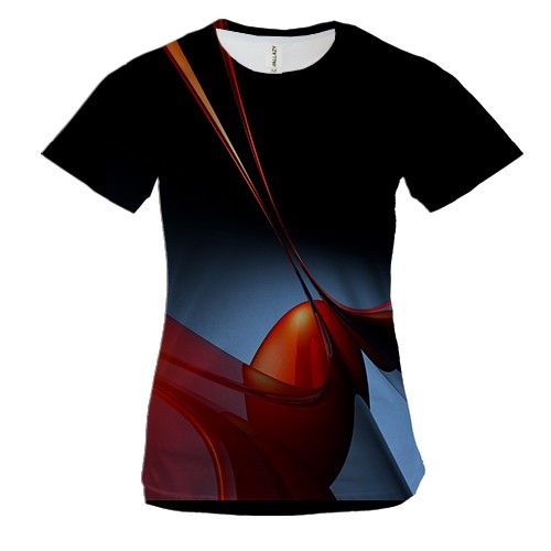 Женская 3D футболка Глянцевые круги абстракции