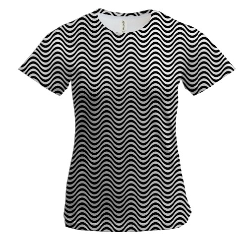 Женская 3D футболка с волнами иллюзиями