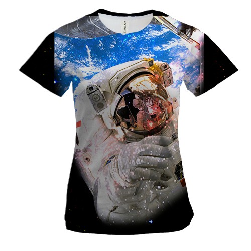 Жіноча 3D футболка з астронавтом