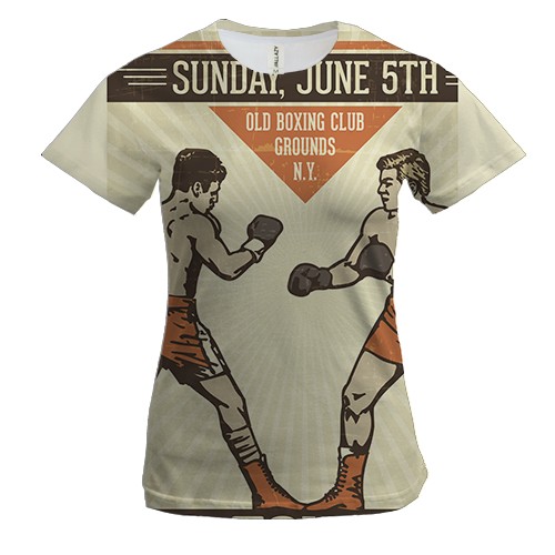 Жіноча 3D футболка Retro boxing