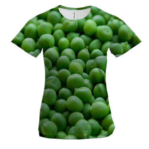 Жіноча 3D футболка з зеленим горошком