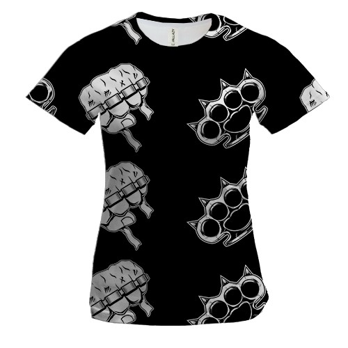 Жіноча 3D футболка з кастетами і кулаками