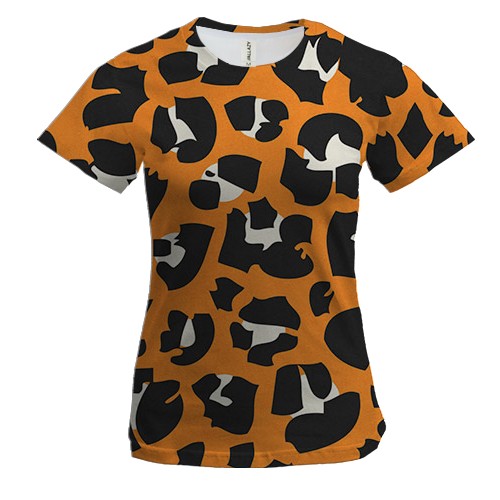 Женская 3D футболка с леопардовой абстракцией
