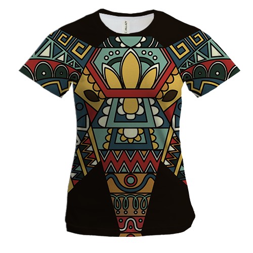 Жіноча 3D футболка з візерунковим слоном