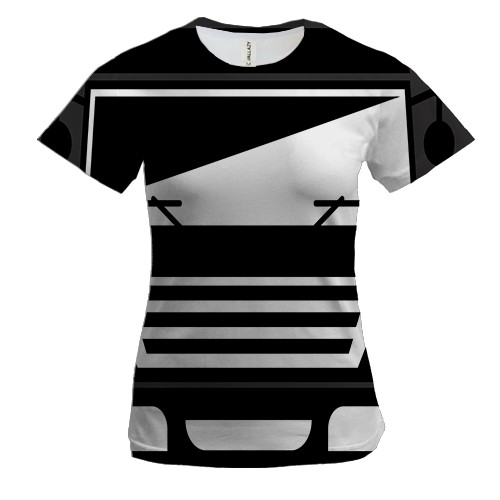 Жіноча 3D футболка з чорної кабіною DAF