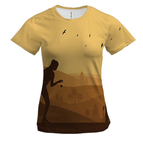 Женская 3D футболка Tennis players