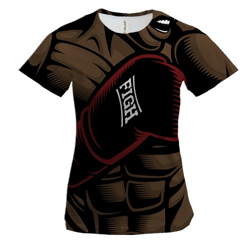 Жіноча 3D футболка з темношкірим боксером