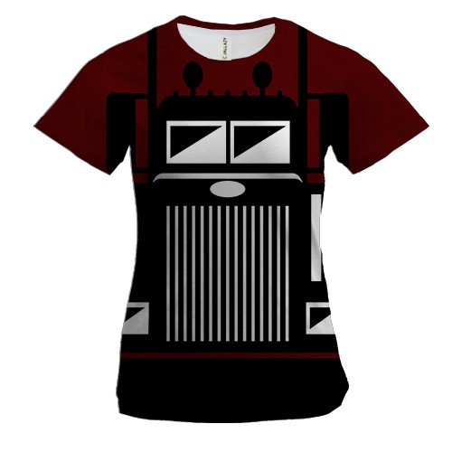 Женская 3D футболка с черной американской кабиной