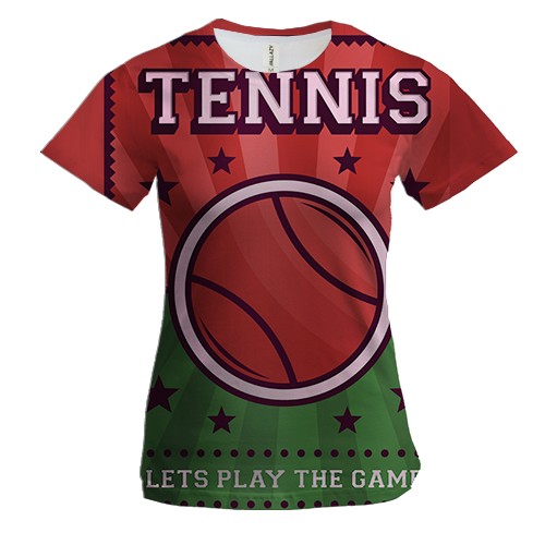 Женская 3D футболка Tennis Let