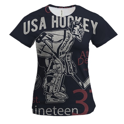 Жіноча 3D футболка USA Hockey
