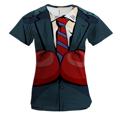 Жіноча 3D футболка зі смокінгом боксером