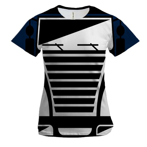 Жіноча 3D футболка з чорної кабіною далекобійника