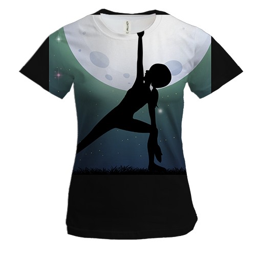 Жіноча 3D футболка з дівчиною йогою