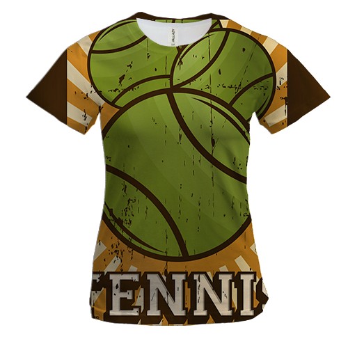 Женская 3D футболка Tennis Balls