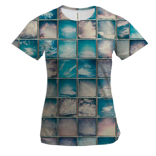 Жіноча 3D футболка Glass squares