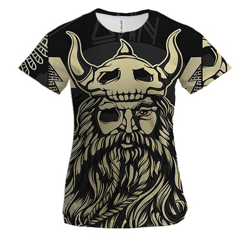 Женская 3D футболка со скандинавским богом Одином