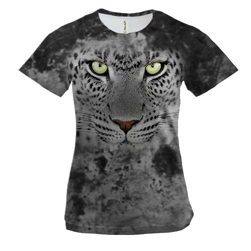 Женская 3D футболка "Снежный Барс"