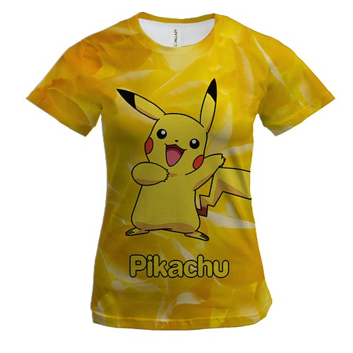 Женская 3D футболка Pikachu