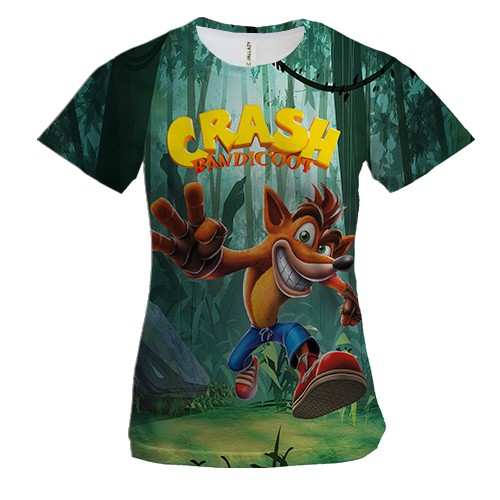 Женская 3D футболка Crash Bandicoot