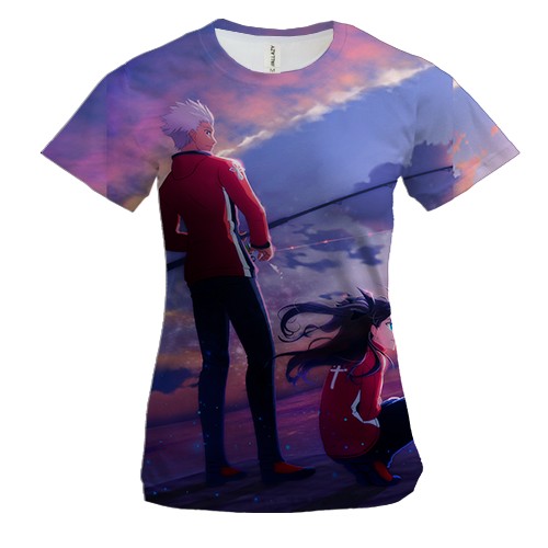 Жіноча 3D футболка Anime girl and boy.