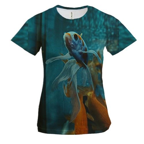 Женская 3D футболка Золотая рыбка