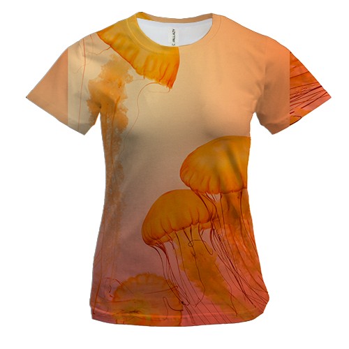 Женская 3D футболка Медузы 8