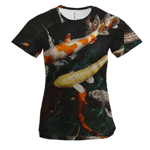 Женская 3D футболка Яркие рыбки
