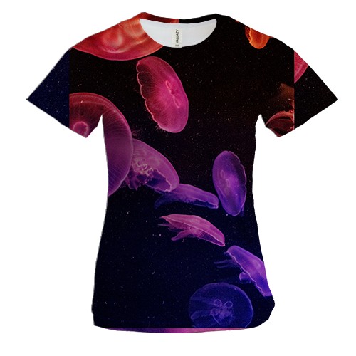 Женская 3D футболка Медузы 4