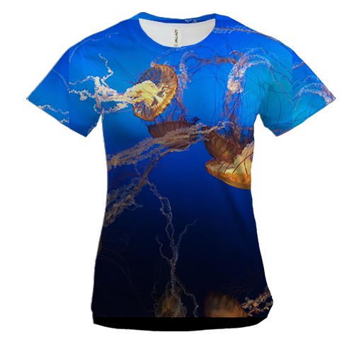 Женская 3D футболка Медузы 2