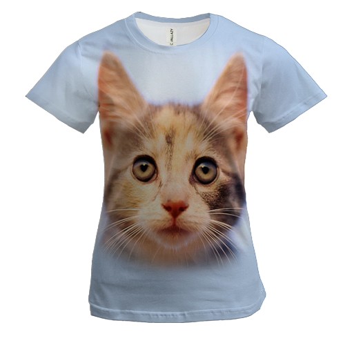 Жіноча 3D футболка з кошеням на тлі неба