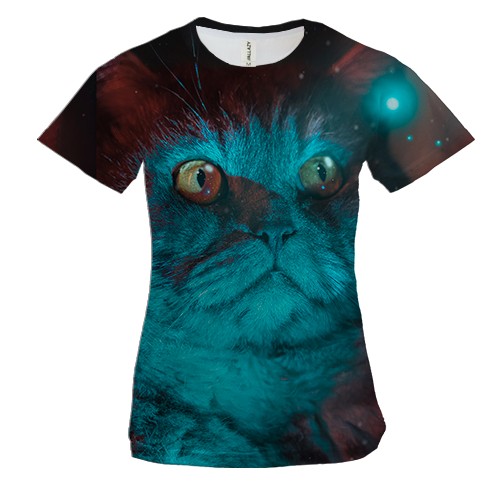 Жіноча 3D футболка Кот з підсвічуванням